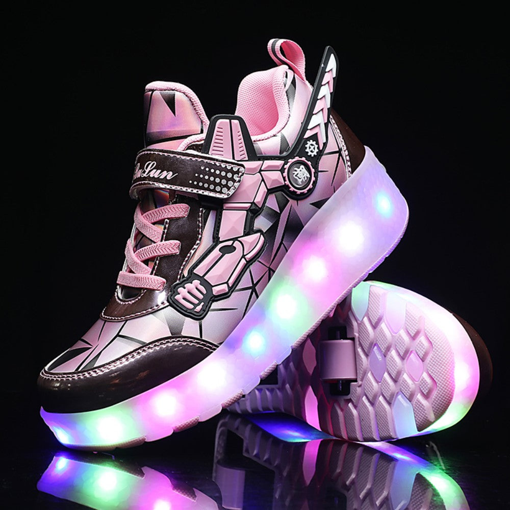 Kinderskateschuhe mit bunten LED-Lichtern