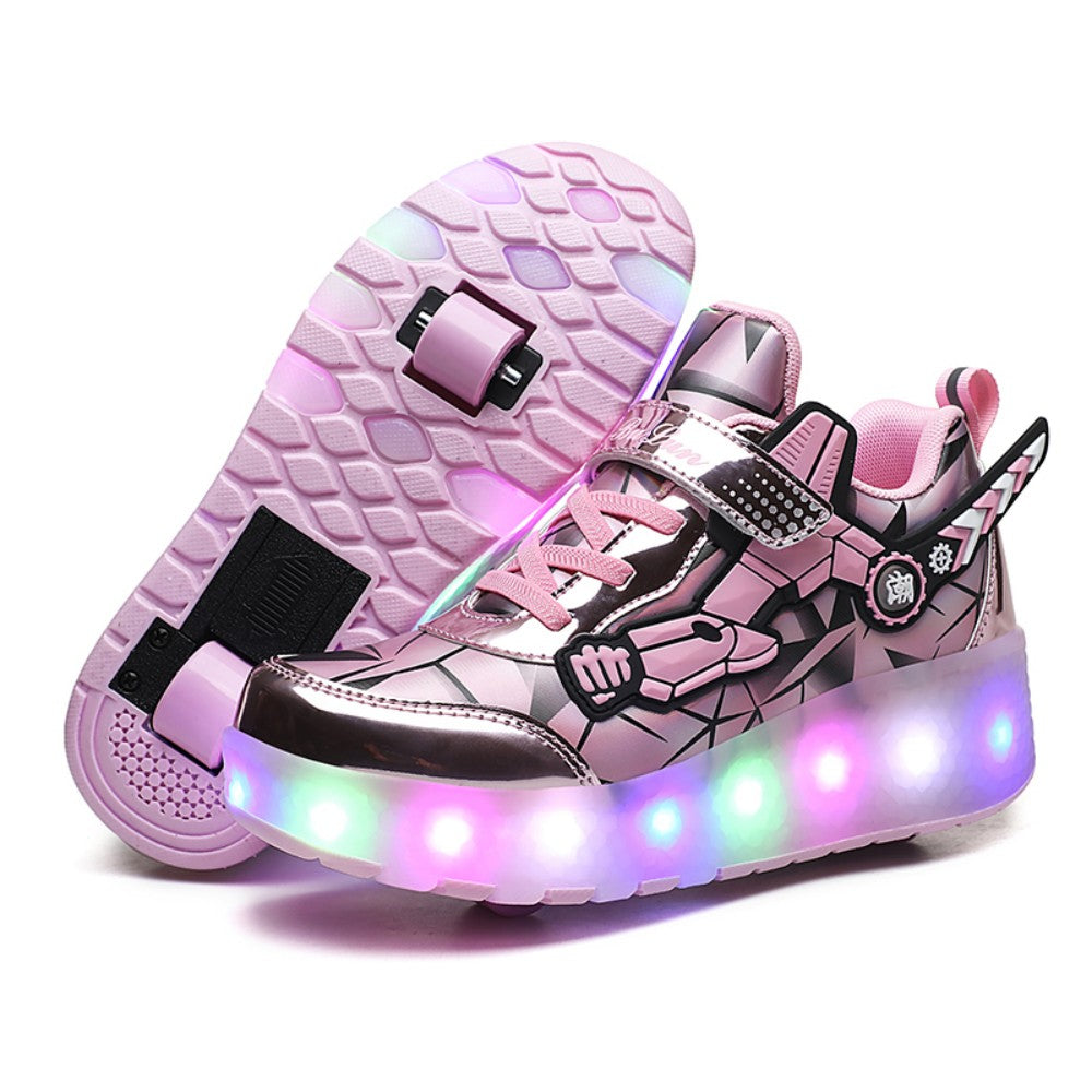Kinderskateschuhe mit bunten LED-Lichtern