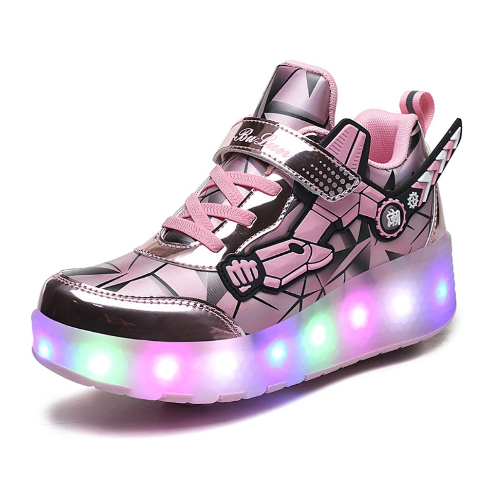 Kinderskateschuhe mit bunten LED-Lichtern