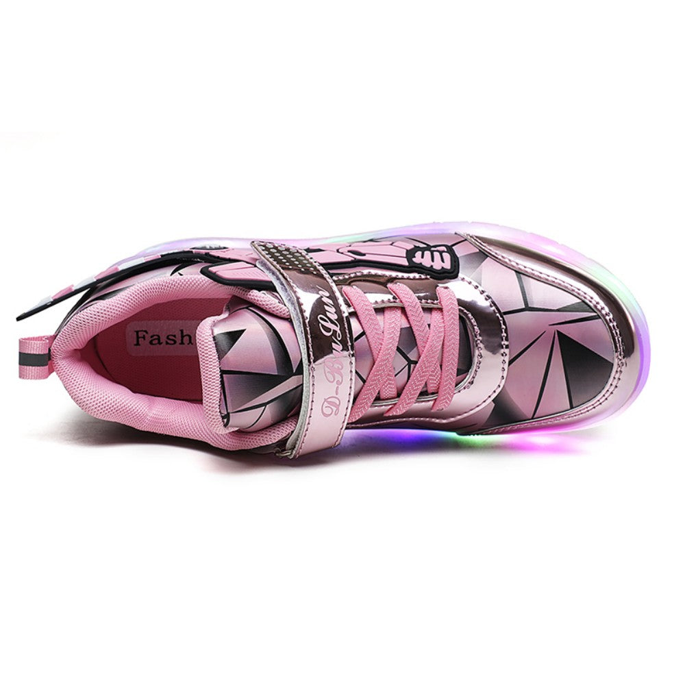 Kinderskateschuhe mit bunten LED-Lichtern