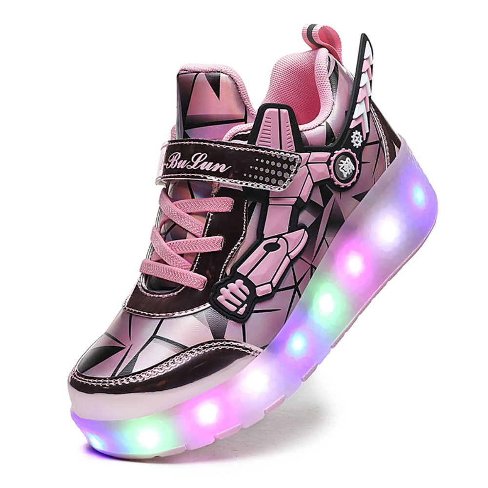 Kinderskateschuhe mit bunten LED-Lichtern
