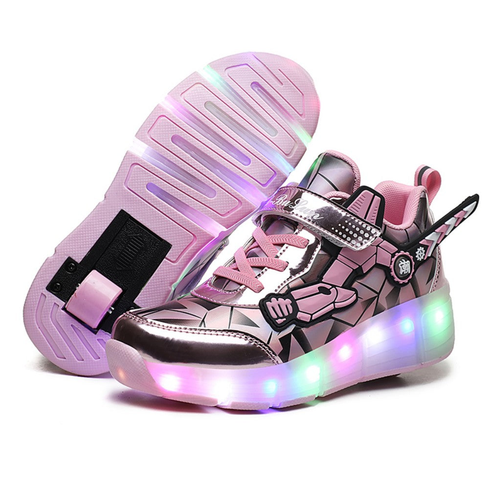 Kinderskateschuhe mit bunten LED-Lichtern