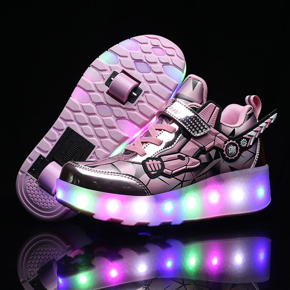 Kinderskateschuhe mit bunten LED-Lichtern